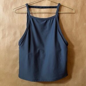 Kortni Jeane | Squared Up Swim Top Bikini High Neck Grey Size L